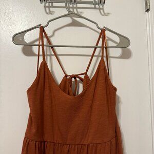 Old Navy rust red tiered skirt spaghetti strap maxi dress